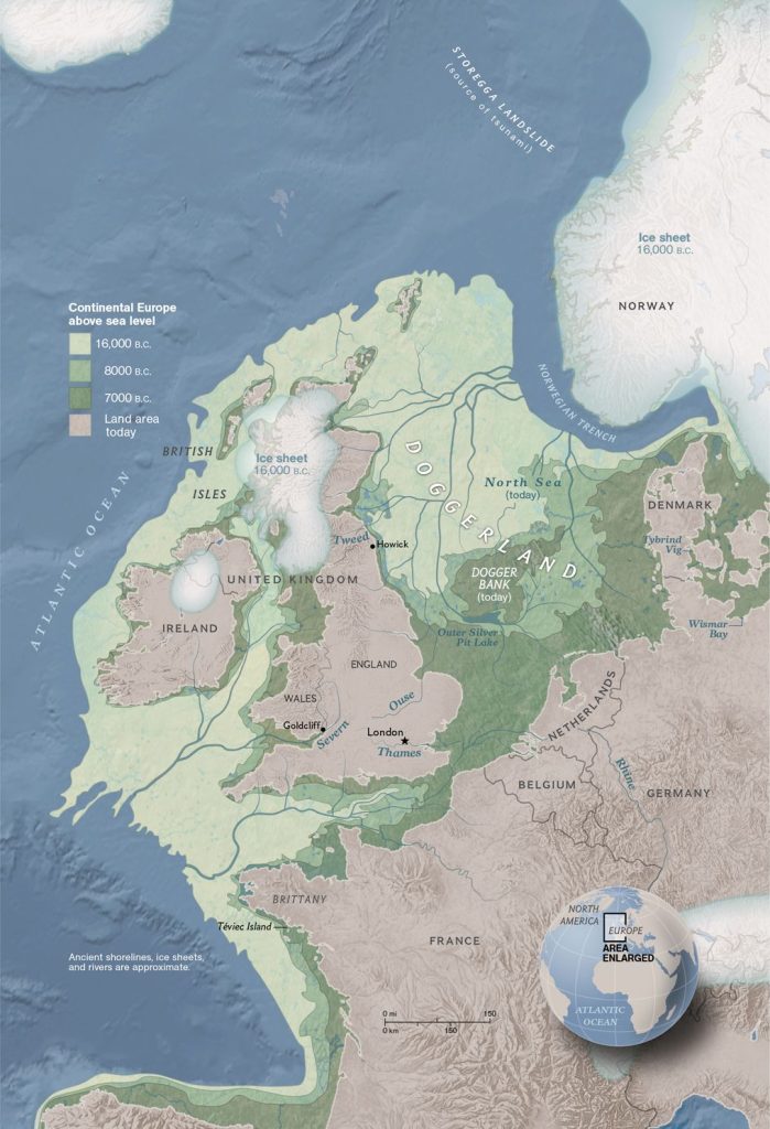 Map showing Doggerland